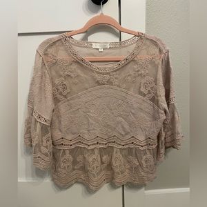 Rebellion Again Lacy Crop Top - Medium